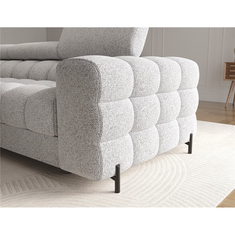 Corner sofa Elferlo L, sleeping function, Pellerito 03, grey, H93x285x181cm