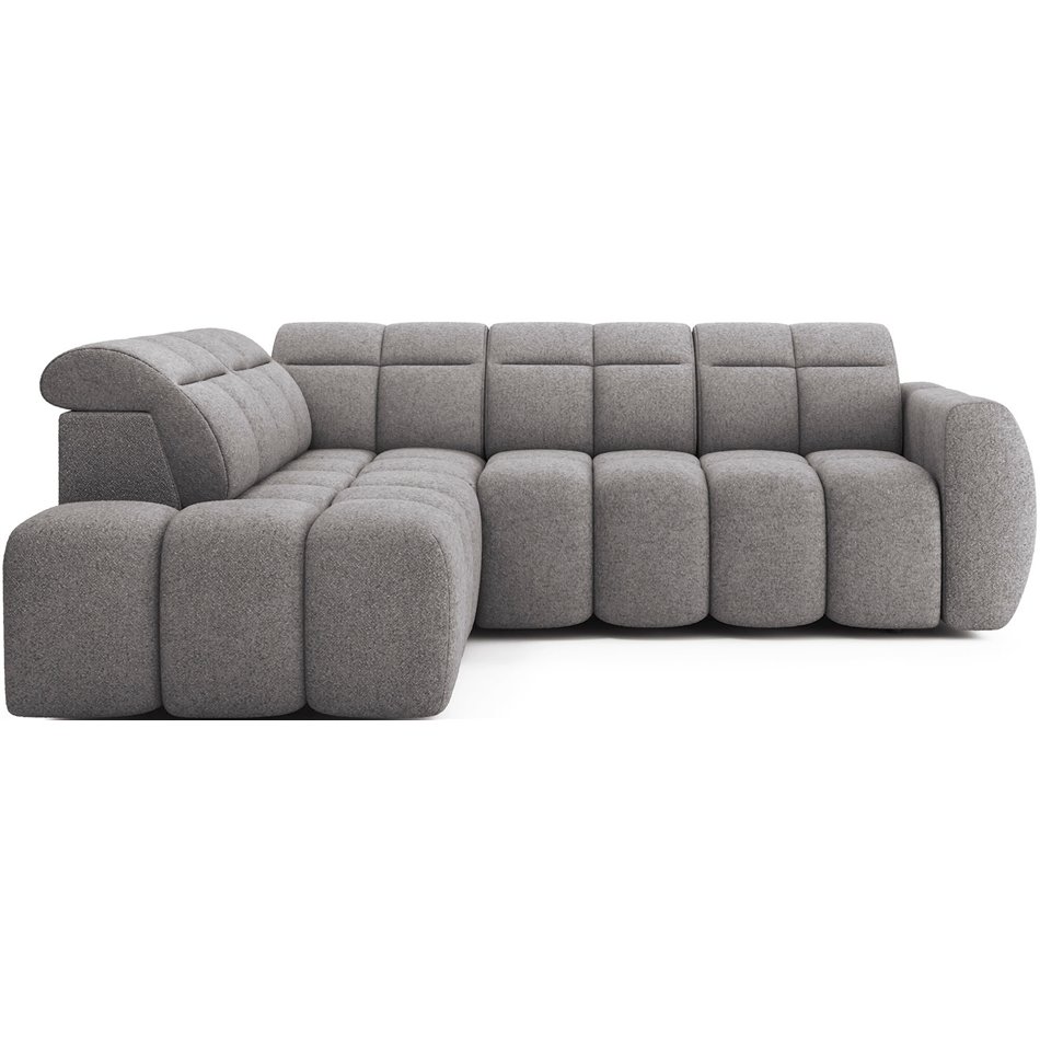 Corner sofa Elfalconn L, electrically extendable, Paolli 04, grey, H107x258x208cm