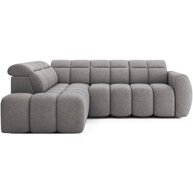 Corner sofa Elfalconn L, electrically extendable, Paolli 04, grey, H107x258x208cm