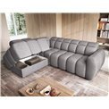 Corner sofa Elfalconn L, electrically extendable, Paolli 04, grey, H107x258x208cm