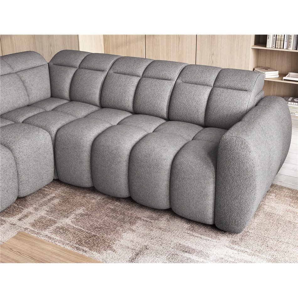 Corner sofa Elfalconn L, electrically extendable, Paolli 04, grey, H107x258x208cm