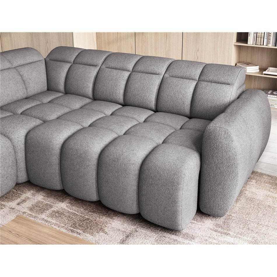 Corner sofa Elfalconn L, electrically extendable, Paolli 04, grey, H107x258x208cm