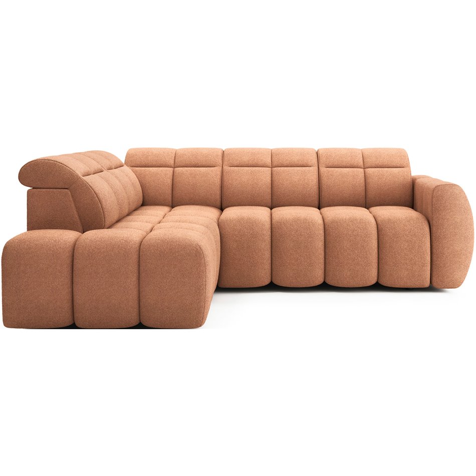 Corner sofa Elfalconn L, electrically extendable, Xillar 24, pink, H107x258x208cm