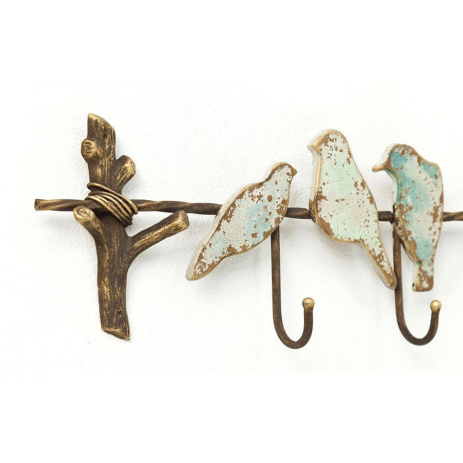 Coat rack with 8 hooks Bird Party, metal, 19x102x6cm 