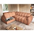 Corner sofa Elfalconn L, electrically extendable, Xillar 24, pink, H107x258x208cm
