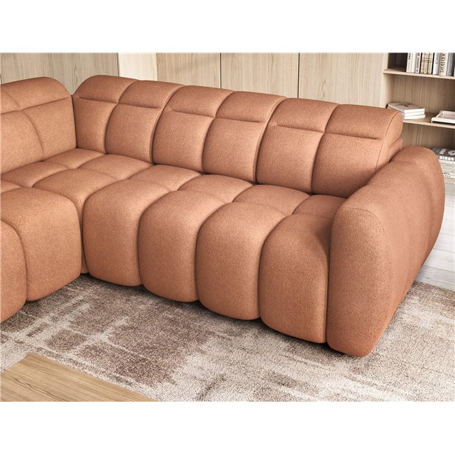 Corner sofa Elfalconn L, electrically extendable, Xillar 24, pink, H107x258x208cm