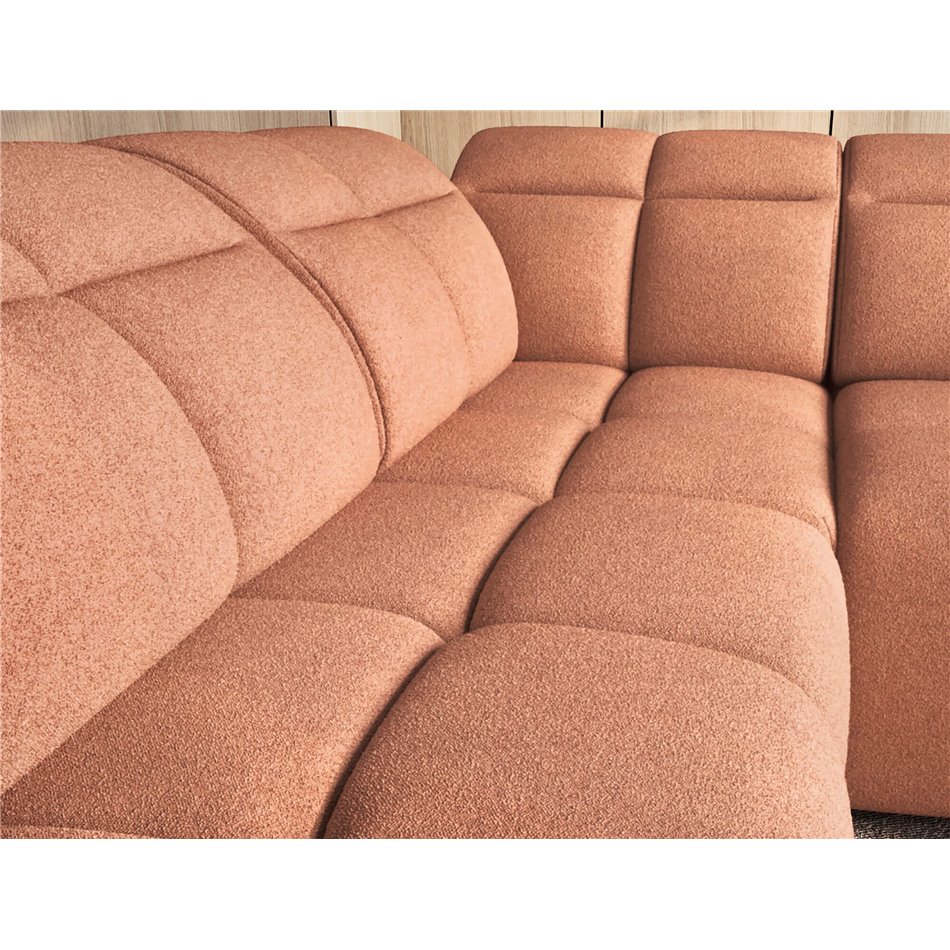 Corner sofa Elfalconn L, electrically extendable, Xillar 24, pink, H107x258x208cm