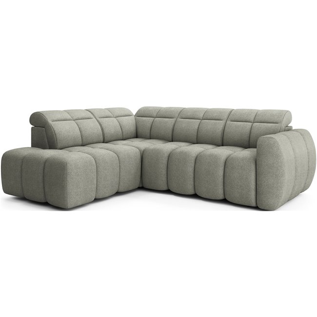 Corner sofa Elfalconn L, electrically extendable, Xillar 100, green, H107x258x208cm
