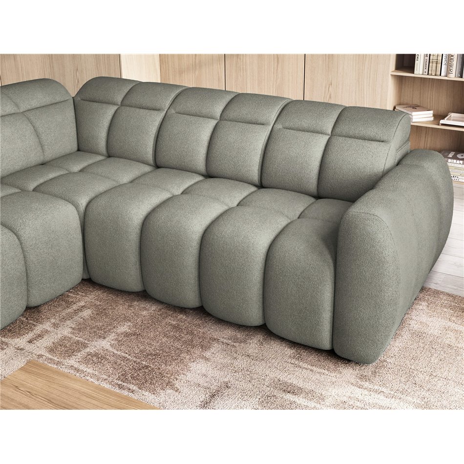 Corner sofa Elfalconn L, electrically extendable, Xillar 100, green, H107x258x208cm