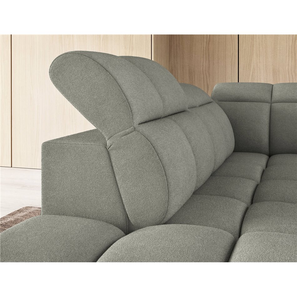 Corner sofa Elfalconn L, electrically extendable, Xillar 100, green, H107x258x208cm