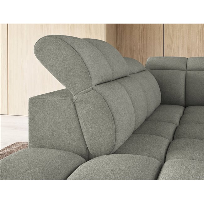 Corner sofa Elfalconn L, electrically extendable, Xillar 100, green, H107x258x208cm