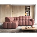 Corner sofa Elfalconn L, electrically extendable, Paolli 24, pink, H107x258x208cm