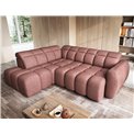 Corner sofa Elfalconn L, electrically extendable, Paolli 24, pink, H107x258x208cm