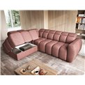 Corner sofa Elfalconn L, electrically extendable, Paolli 24, pink, H107x258x208cm