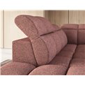 Corner sofa Elfalconn L, electrically extendable, Paolli 24, pink, H107x258x208cm