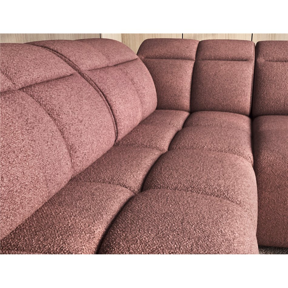 Corner sofa Elfalconn L, electrically extendable, Paolli 24, pink, H107x258x208cm