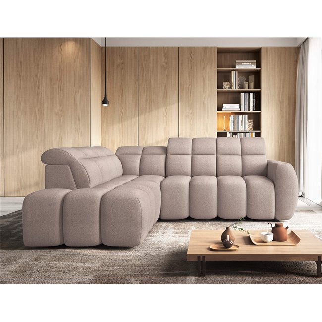 Corner sofa Elfalconn L, electrically extendable, Xillar 20, brown, H107x258x208cm