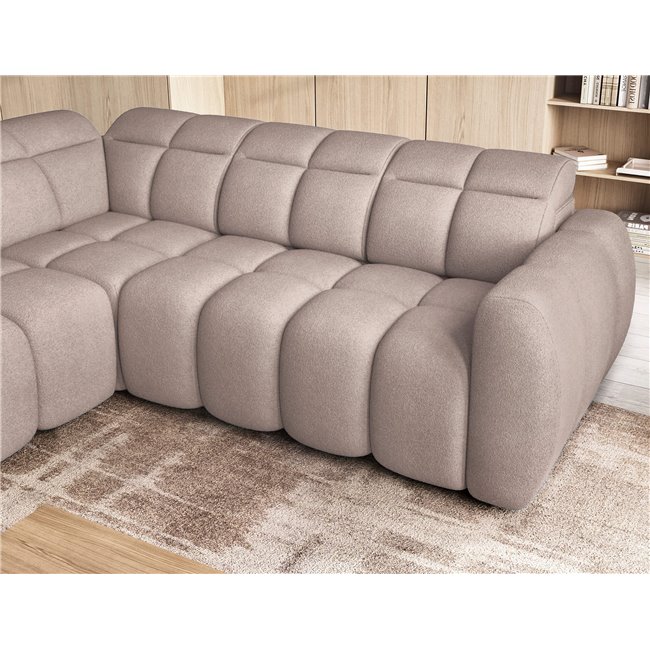 Corner sofa Elfalconn L, electrically extendable, Xillar 20, brown, H107x258x208cm