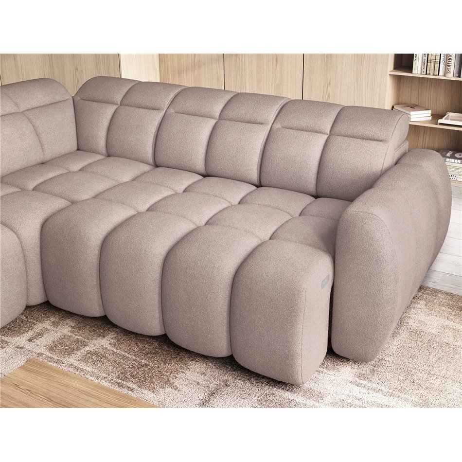 Corner sofa Elfalconn L, electrically extendable, Xillar 20, brown, H107x258x208cm