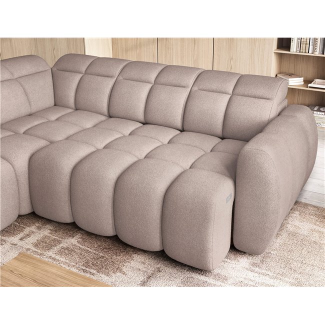 Corner sofa Elfalconn L, electrically extendable, Xillar 20, brown, H107x258x208cm