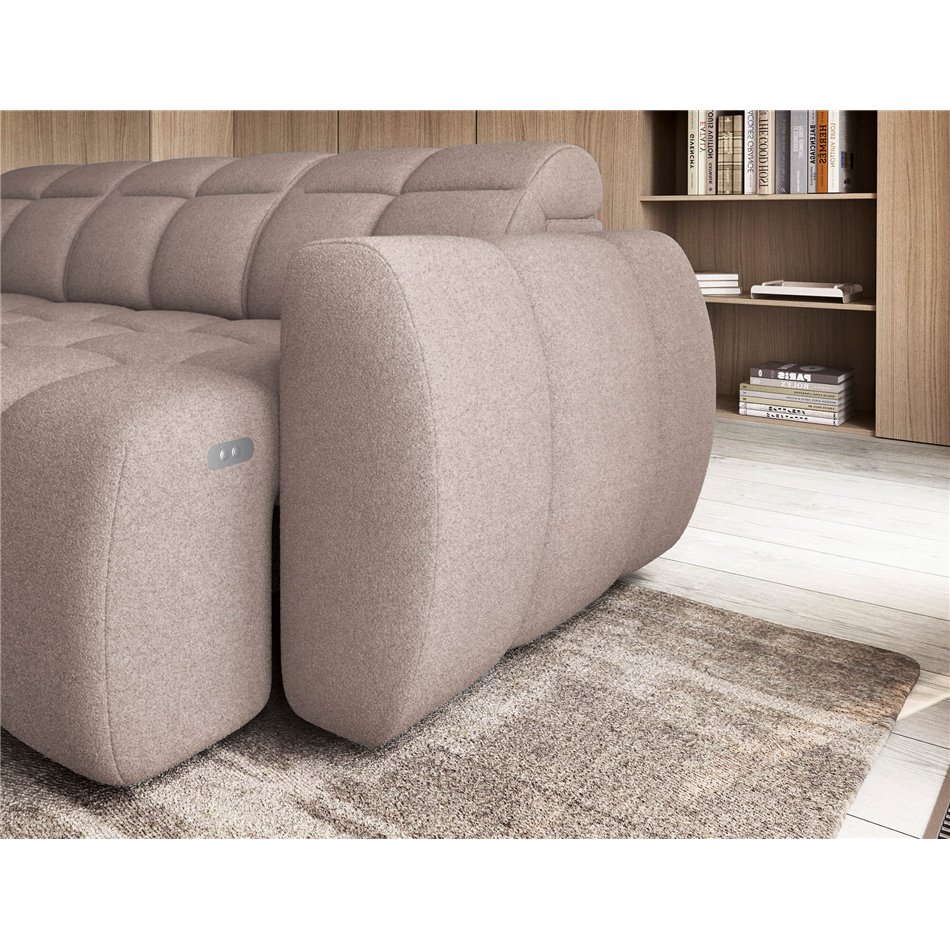 Corner sofa Elfalconn L, electrically extendable, Xillar 20, brown, H107x258x208cm