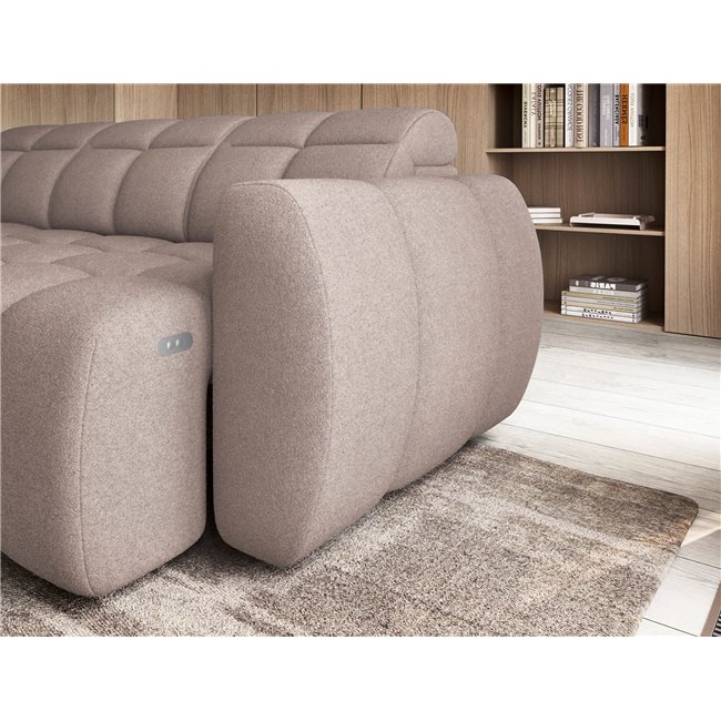 Corner sofa Elfalconn L, electrically extendable, Xillar 20, brown, H107x258x208cm