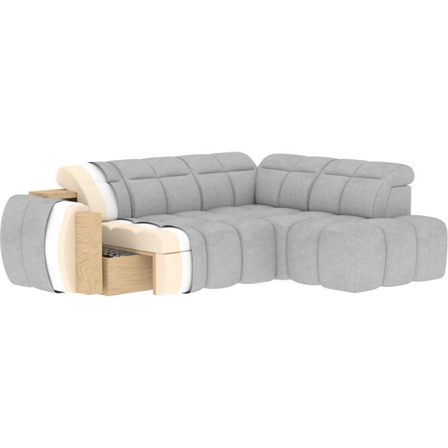 Corner sofa Elfalconn L, electrically extendable, Xillar 20, brown, H107x258x208cm