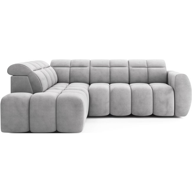 Corner sofa Elfalconn L, electrically extendable, Sola 04, grey, H107x258x208cm