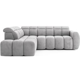Corner sofa Elfalconn L, electrically extendable, Sola 04, grey, H107x258x208cm