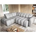 Corner sofa Elfalconn L, electrically extendable, Sola 04, grey, H107x258x208cm
