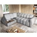 Corner sofa Elfalconn L, electrically extendable, Sola 04, grey, H107x258x208cm