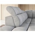 Corner sofa Elfalconn L, electrically extendable, Sola 04, grey, H107x258x208cm