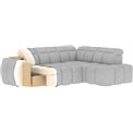 Corner sofa Elfalconn L, electrically extendable, Sola 04, grey, H107x258x208cm