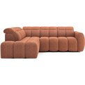 Corner sofa Elfalconn L, electrically extendable, Coralline 30, orange, H107x258x208cm
