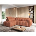 Corner sofa Elfalconn L, electrically extendable, Coralline 30, orange, H107x258x208cm