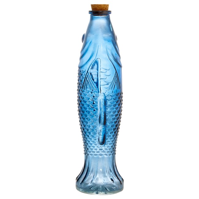 Decanter with cork FISH OCEANIA, blue, 540ml, H27x9x7cm