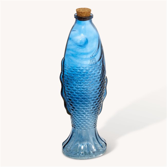 Decanter with cork FISH OCEANIA, blue, 540ml, H27x9x7cm