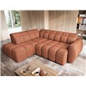 Corner sofa Elfalconn L, electrically extendable, Coralline 30, orange, H107x258x208cm