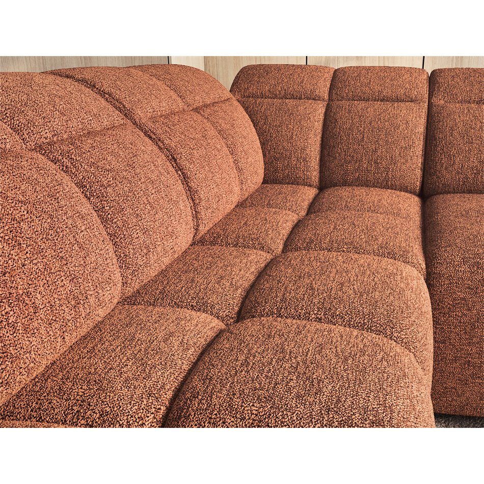 Corner sofa Elfalconn L, electrically extendable, Coralline 30, orange, H107x258x208cm