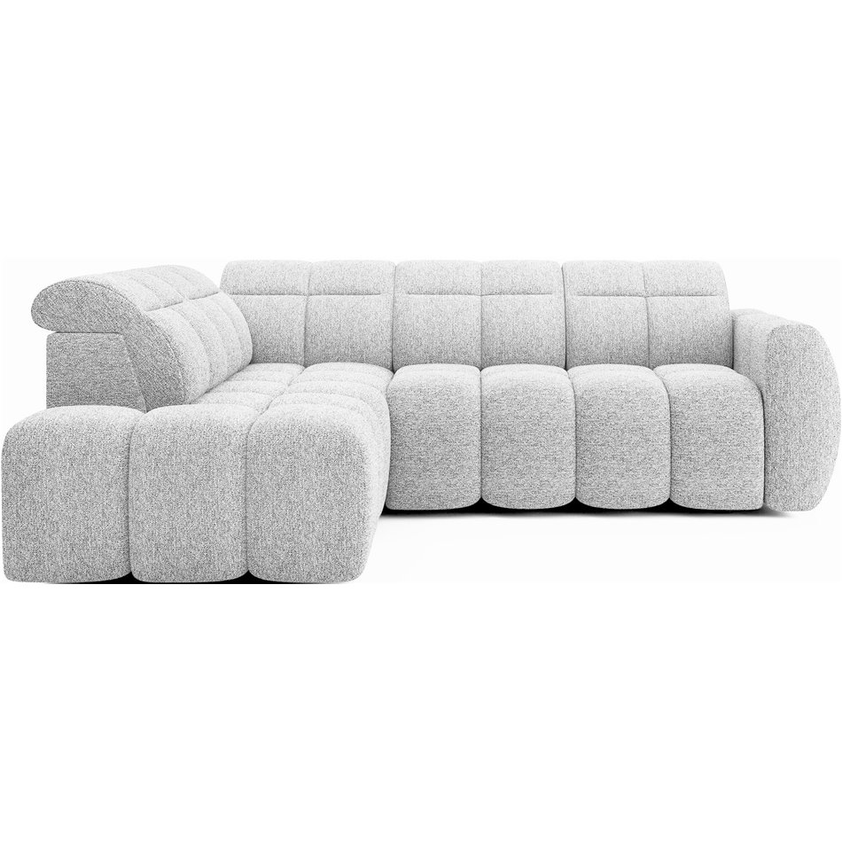 Corner sofa Elfalconn L, electrically extendable, Coralline 01, grey, H107x258x208cm