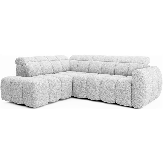 Corner sofa Elfalconn L, electrically extendable, Coralline 01, grey, H107x258x208cm