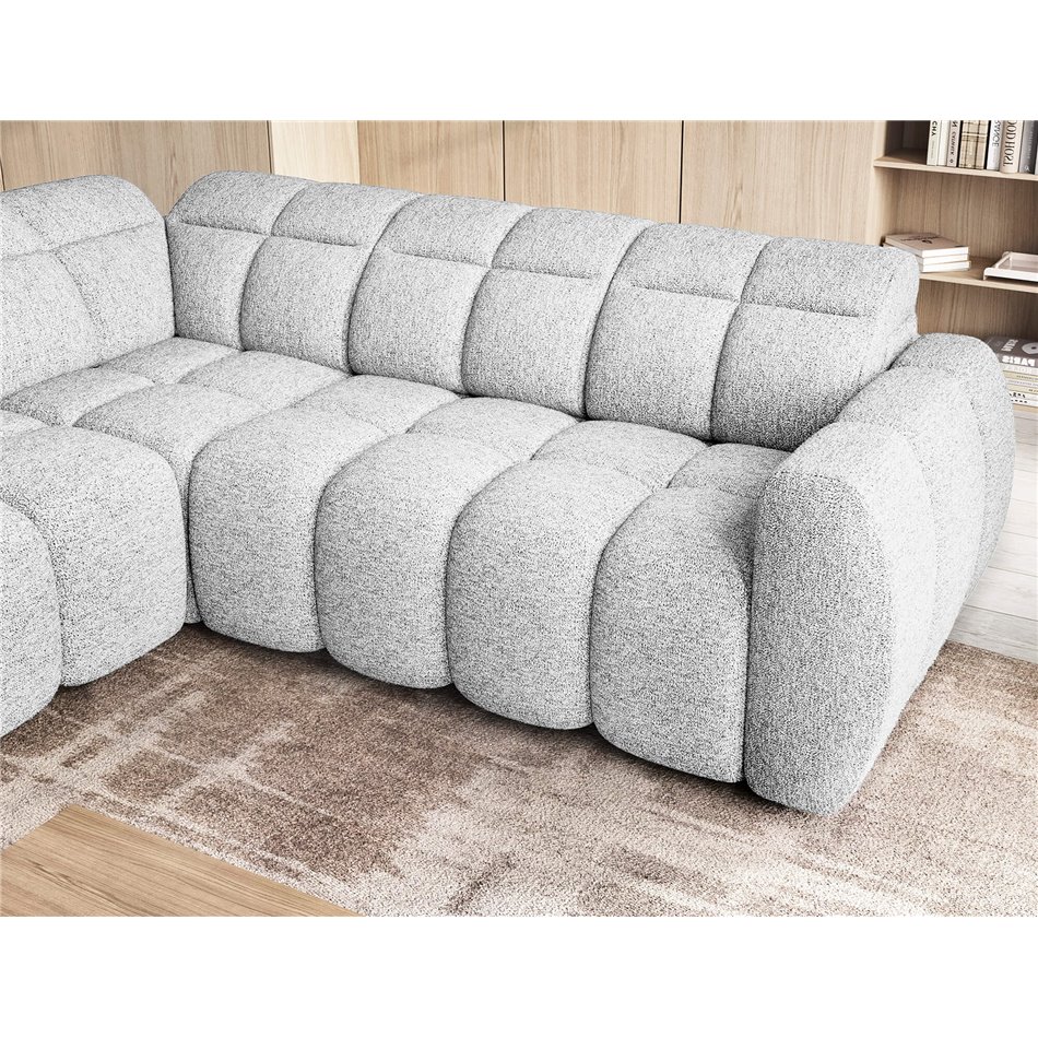 Corner sofa Elfalconn L, electrically extendable, Coralline 01, grey, H107x258x208cm