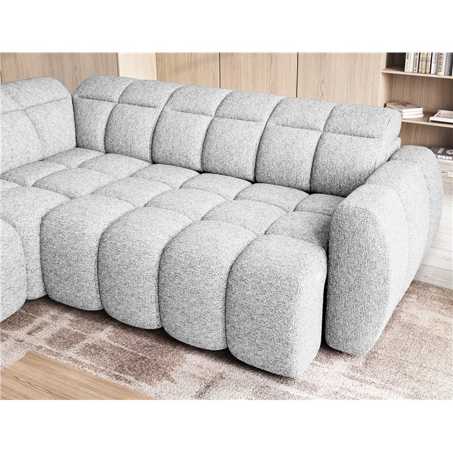 Corner sofa Elfalconn L, electrically extendable, Coralline 01, grey, H107x258x208cm