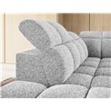 Corner sofa Elfalconn L, electrically extendable, Coralline 01, grey, H107x258x208cm