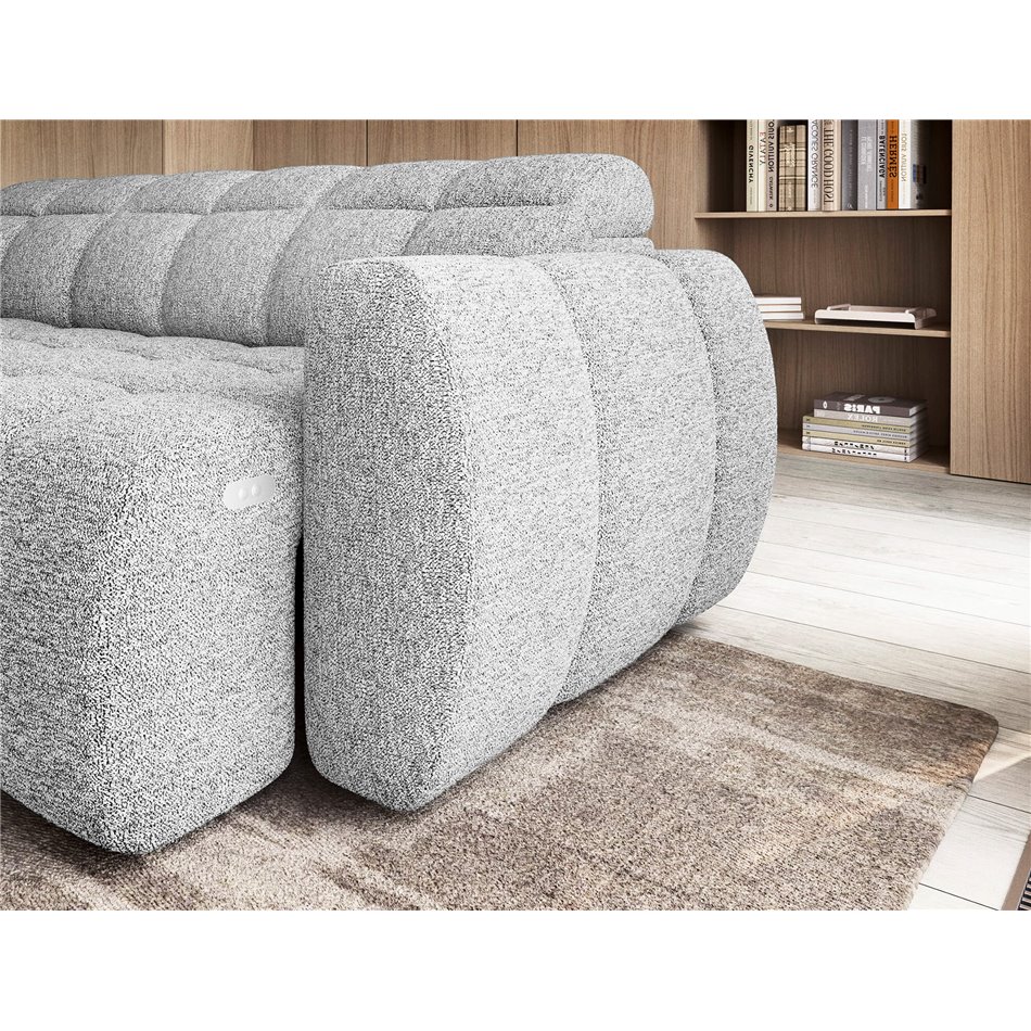 Corner sofa Elfalconn L, electrically extendable, Coralline 01, grey, H107x258x208cm