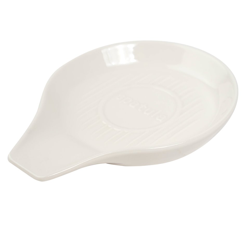 Ceramic spoon holder, white, H2x15x12cm
