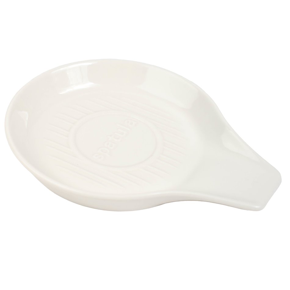 Ceramic spoon holder, white, H2x15x12cm