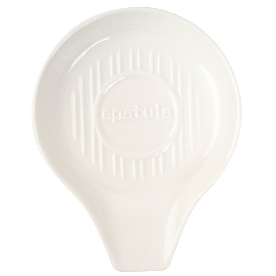 Ceramic spoon holder, white, H2x15x12cm