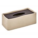 Tissue box OLEYA, beige/brown, H9.7x25.5x14.5cm