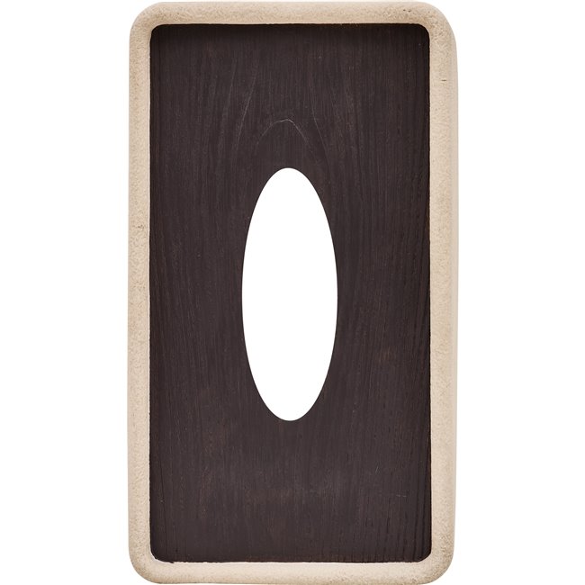 Tissue box OLEYA, beige/brown, H9.7x25.5x14.5cm